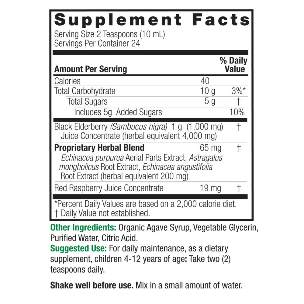 26221 REV0002 Sambucus Kids' Liquid 8oz SFB (Low Res)