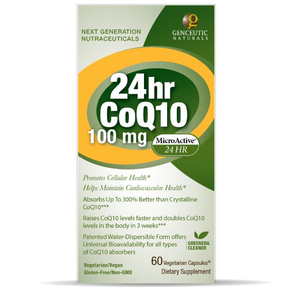 CoQ10 24Hr Microactive® 100mg 60 v-caps Box
