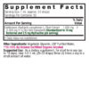 Goldenseal Root 1oz Low Alcohol Supplement Facts Box