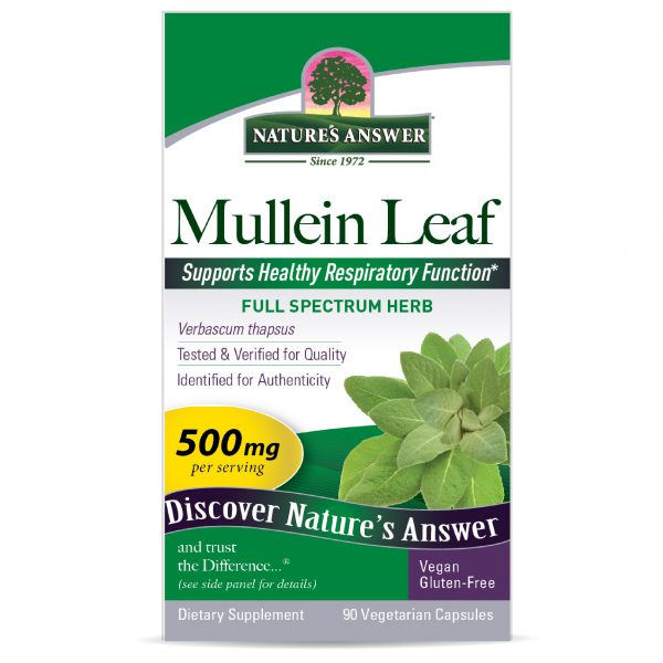 Mullein Leaf 90 v-caps Supplement Facts Box
