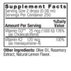 D3 K2 Supplement facts Box