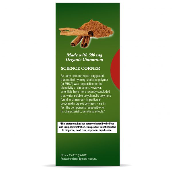 Certified Organic Cinnamon 60 Capsules Box