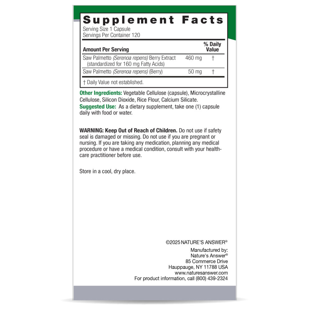 Saw Palmetto Capsules 120 Count - Image 5